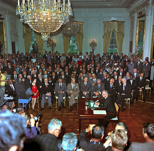 LBJ signing the Civil Rights Act