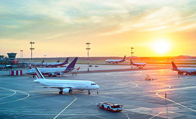Airplanes at an airport