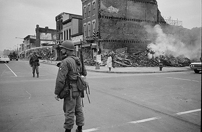 A soldier standing guard in Washington DC